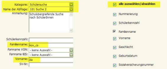 Schülersuche mit Platzhalter (Unterstrich)