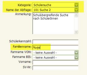 Schülersuche Platzhalter (Prozentzeichen)
