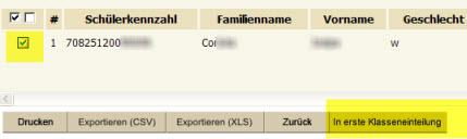 Schülersuche - übernehmen