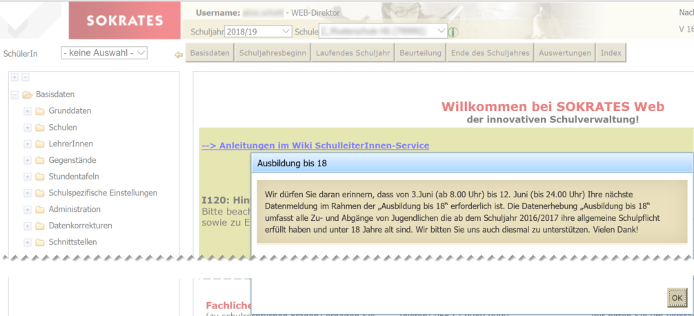 Hinweis Ausbildungspflicht bis 18 Jahre